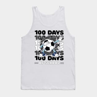 100 Days of school typography featuring a Dabbing Football #1 Tank Top